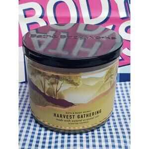 BBW Harvest Gathering Large 3 Wick Candle Home Fragrance Decor